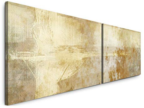 Paul Sinus Art Abstrakt 180x50cm - 2 Wandbilder je 50x90cm - Kunstdrucke - Wandbild - Leinwandbilder fertig auf Rahmen