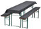 DILUMA | Bierbankauflagen Set Anthrazit | 1x Tischdecke 240x90 cm für 220x70 cm Biertische und 2X gepolsterte Bierbankauflage 220x25 cm | Auflagen Set für Bierzeltgarnitur | Gepolstert, ÖkoTex100