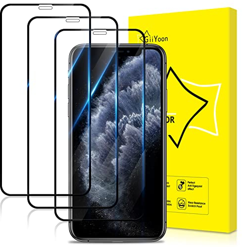 GiiYoon-3 PACK Screen Protector for iPhone Xs Max and iPhone 11 Pro Max Tempered Glass [HD Full Coverage] [Easy Installation] [Round Edge] [Scratch Resistant] [Shatter-Proof] Protective Film