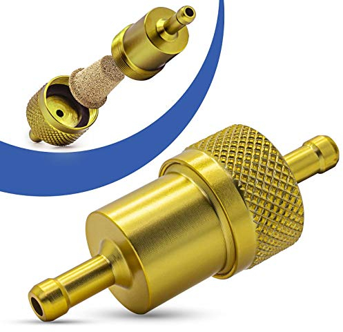 Universal Kraftstofffilter 7mm Aluminium Benzinfilter KFZ Auto Motorrad Gold