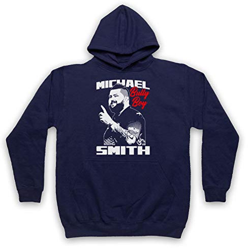 My Icon Art & Clothing Michael Smith Bully Boy Darts Tribute English Player Erwachsenen Kapuzensweater, Ultramarinblau, 2XL