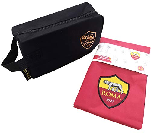 Borselllo astuccio Beauty + Telo sport palestra ufficiale per Roma in microfibra cm 50 x 100