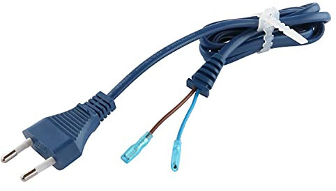 WITTKOWARE Euro-Netzkabel mit Zugentlastung und 2,8mm Flachstecker, 1m, blau