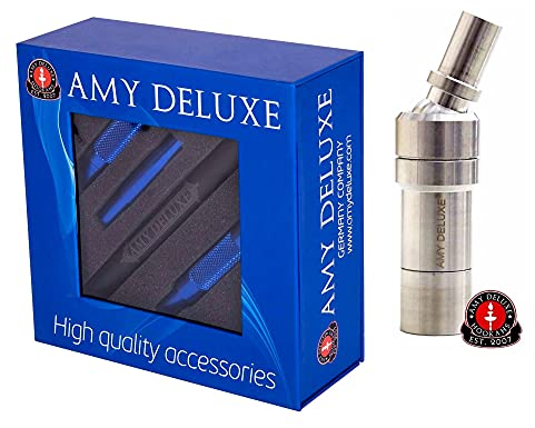 Amy Deluxe SILIKONSCHLAUCH & ALUMUNDSTÜCK S238 Set in Box MIT Amy Deluxe Universal Schlauchadapter - Edelstahl (blau)