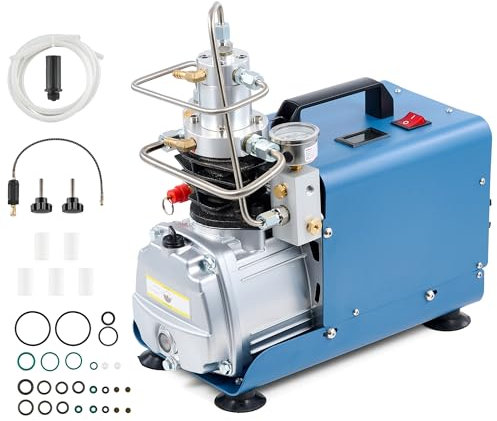 CREWORKS Compresseur d'Air Électrique, 30MPA 4500PSI, Pompe PCP, 300Bar Compresseur Pompe à Air de Haute Pression (Pression Non Réglable)
