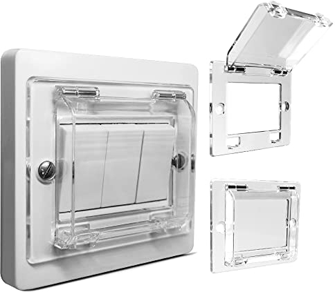 Light Switch Guard, TUPSKY Child Proof Wall Switch Cover Protects Your Lights or Circuits from Being Accidentally Turned On or Off by Children and Adults (Clear, Pack of 2)