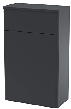 nuie CLA1441 Classique Traditional Bathroom Floor Standing WC Toilet Unit (Concealed Cistern and Pan Not Included), 500mm, Satin Anthracite