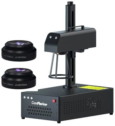 ComMarker B4 30W Fiber Laser Engraver Machine, LightBurn Compatible Laser Engraving with 2 Different Size Lens,2-in-1 Desktop and Handheld Fiber Laser Marking Machine for Jewelry,Sliver,Gold,Tumblers