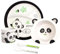 Kindergeschirr Set, 5er Geschirr Set für Kleinkinder, Baby Fütterung Set umfasst Kinderteller, Schüssel, Becher, Löffel, Gabel, Melamin Geschirr Spülmaschinenfest, BPA frei (Panda)