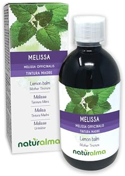 Melisse oder Zitronenmelisse (Melissa officinalis) Blätter Alkoholfreier Urtinktur Naturalma - Flüssig-Extrakt Tropfen 500 ml - Nahrungsergänzungsmittel - Veganer