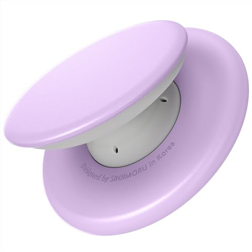 Sinjimoru for MagSafe Phone Grip, Soft Silicone Magnetic Finger Grip for iPhone 16/15/14/13/12, Comfortable One-Touch Holding, M-Tap Tok Lavender