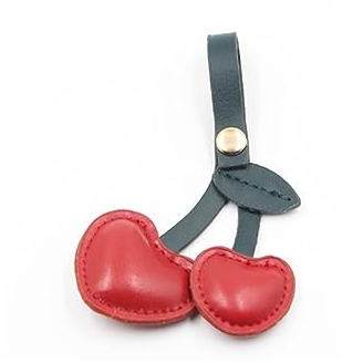 ARFUKA Schlüsselanhänger Kirsche Modell Leder Schlüsselbung Autoschlüsselanhänger Metall Schlüsselkette Weihnachten Geburtstag Geschenk für Frauen