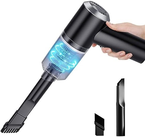Poligono Handstaubsauger Akku Beutellos,Handstaubsauger stark 6000PA Mini Staubsauger Nass und Trocken, 120W Kabellos Autostaubsauger für Auto, Haus,Schwarz