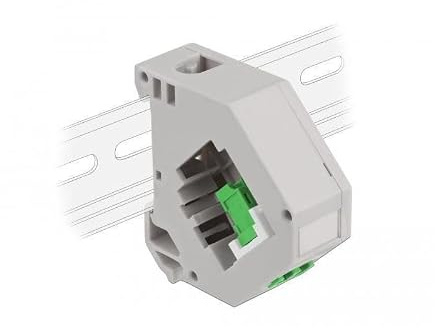 Hutschienenadapter mit Keystone LC Duplex Buchse zu LC Duplex Buchse grün