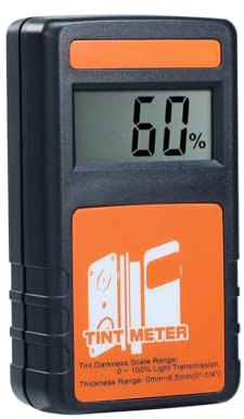 Window Tint Meter Law Enforcement Tint 100% VLT Visual Light Transmission Tester Continuous Measurement Transmitter and Receiver for Car Vehicle Window Curtains