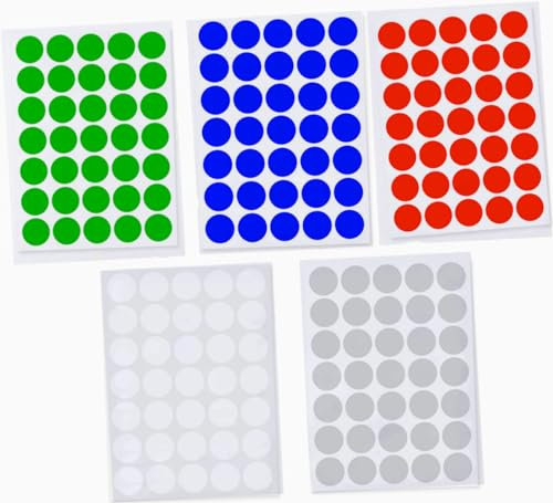21mm colored dot stickers, commercial and gift packaging labels, bakery, envelopes, calendar markings, production, inventory labels (blue, red, green, gray, white)