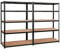Yaheetech Set de 2 Estanterías Metálicas Galvanizadas Estantería para Cargas Pesadas de 5 Baldas para Hogar, Garaje, Cocina,180X60X120cm Negro