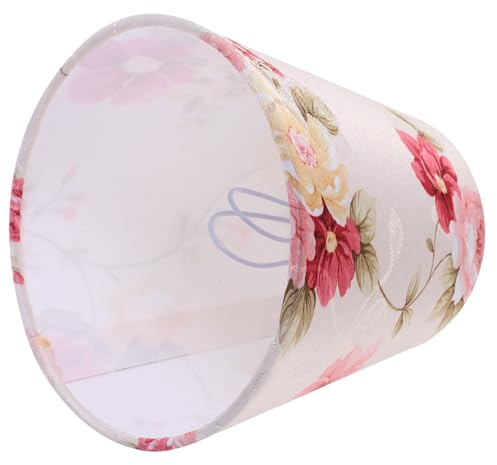 PRETYZOOM Fass-Lampenschirm Vintage-Blumen-Stoff-Lampenschirm Ersatz-Lampenschirm Aus Natürlichem Stoff Zum Aufstecken Auf Lampenabdeckung Lampenkäfig Für Wandleuchte Tisch Nachttisch