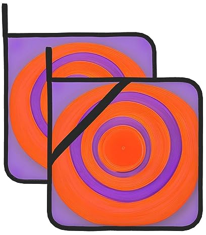 Trukd Topflappen in der Mitte, für Küche, Mikrowelle, Grill, hitzebeständig, Orange