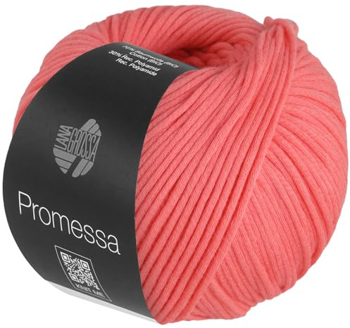 LANA GROSSA Promessa | Weich gefülltes Schlauchgarn aus Bio-Baumwolle und Polyamid | Handstrickgarn aus 70% Bio-Baumwolle & 30% Polyamid | 50g Wolle zum Stricken & Häkeln | 125m Garn FB3