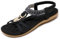 Lufebut Sandales Femmes Été Bohème Élégant Confortables Plates Chaussures avec Semelle Souple Tongs pour Plage Vacance Noir, 41 EU