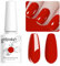 Vishine 8ml Vernis à Ongles Gel Semi Permanent Couleur Rouge vif, Vernis Semi Permanent Soak Off UV LED Gel Polish Nail Art Manucure Salon DIY LM063