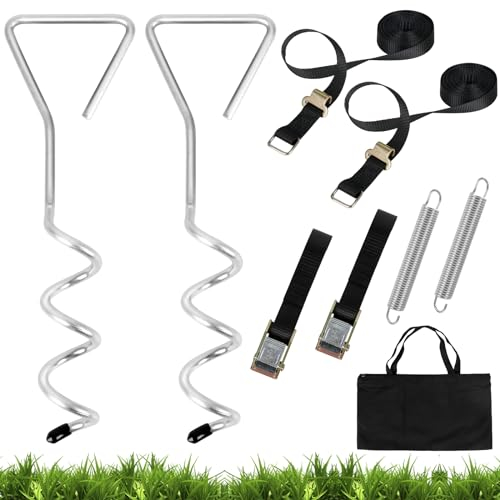 Kit di Ancoraggio per Tenda da Sole per Camper e Roulotte, Tie Down Paletti di Sostegno, Set di Tensioni per Tenda, Attrezzo da Campeggio all'aperto