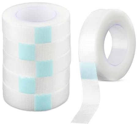 6 Rollos de Cinta Adhesiva para Pestañas, Microporosa y Transpirable,Cinta Hipoalergénica y Cómoda Ideal para Extensiones de Pestañas y Maquillaje Profesional (Blanco)