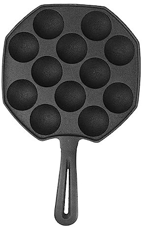 CIYODO Takoyaki Pan Molds Cast Iron Takoyaki Maker Skillet Octopus Meat Mold No-Stick Baking Tray for Octopus Pancake