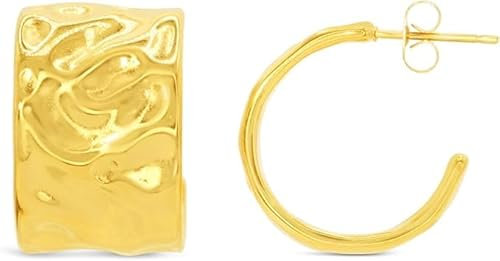ARS-ARGENTI Creolen Ohrringe Damen Mädchen Sterling Silber 925 Gold 18K - hypoallergen (Extra breite Creolen für den perfekten Sommer-Look NATALIE Edelstahl 18K vergoldet 22x1mm)