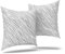 LARAWELL Kissenbezug 80x80 Baumwolle grau geometrisch, 2er Set, Kissenbezüge im Doppelpack Premium