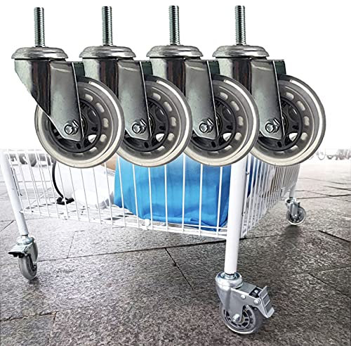 M12 Lenkrolle mit Gewinde, 75 mm, robuste Möbelrollen mit Bremsen, Industriewagen und Möbelbewegungen