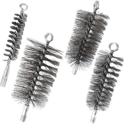 Uwithdanceme 4Pcs/set Chimney Brush,Boilers Chimneys Cleaning Brush,Stove Pipe Brush,Vent Cleaning Brush Duct Wire Brush 30/50/65/80mm
