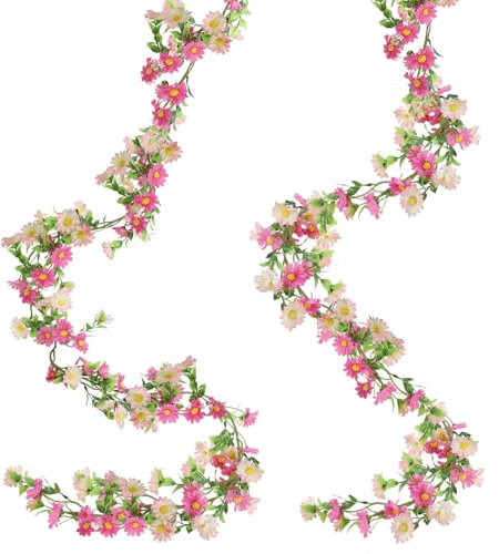 Zythrem Set 2pcs Blumengirlande Deko Blumenranken Künstlich Kirschenblüten Deko Künstliche Blumen Im Freien Hängend Kunstblumen Für Party Hochzeit Garten Zimmer Ostern Frühling Girlande