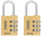 ABUS Zahlenschloss 165/30 - Vorhängeschloss aus Messing - mit individuell einstellbarem Zahlencode - Kofferschloss/Spindschloss - ABUS-Sicherheitslevel 3-2er Set