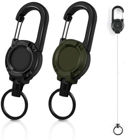 JEYORZY 2 Stück Karabiner Schlüsselanhänger 2 Farben Karabinerhaken Schlüsselanhänger Karabiner Klein Schlüsselring mit Karabiner für Schlüssel, Rucksäcke, Charms, Aufhängen im Rucksack Autoschlüssel