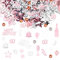 Happy 60th Birthday Confetti 30g 60th Anniversary Glitter Foil Table Decoration Sequins for 60 Years Birthday Table Confetti Party Decoration Rose Gold