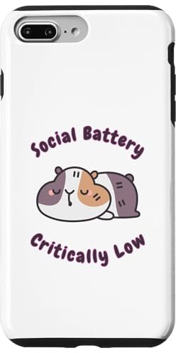 Batteria sociale: Criticamente basso - Cavia stanco introverso Custodia per iPhone 7 Plus/8 Plus