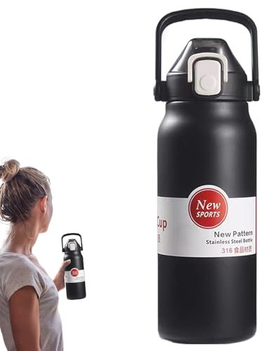La Bouteille D'eau Reste Froide Toute La Journée, Bouteilles Isolées | Puche Hydratante En Acier Inoxydable - Tasse Légère Portable De 1300 Ml Bouteilles D'eau Isolées, La Bouteille D'eau Reste Froide