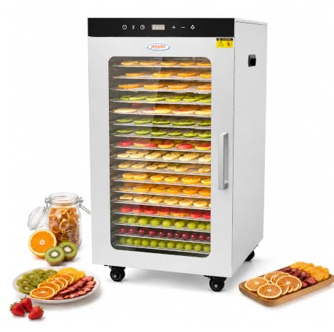 Hakka Déshydrateur Alimentaire Professionnel, 20 Plateaux, Pour Viande Séchée, Légumes, Fruits, Viande, Friandises pour Chiens et Herbes, en Acier Inoxydable, 2000 W