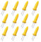 Soportes para mazorcas con puntas de acero inoxidable, pinchos para barbacoa, fiestas, cocina, comedor, asas resistentes al calor, aptas para lavavajillas, color amarillo, 12 piezas