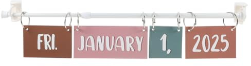 Hemobllo Boho Flip Kalender Pinnwand Set für Klassenzimmer – Interaktives Lernwerkzeug zur Zeitkonzept-Veranschaulichung mit farbenfrohen Datumskarten – für Grundschule, Lehrer & Schüler, 2024–2028