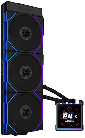 Lian Li Hydroshift II-S LCD 360TL ARGB Liquid CPU Cooler - AIO 360mm - 3.4 IPS LCD Square Display - Daisy Chain - Low Noise - Intel LGA 1851/1700 Fan, AMD AM5/AM4