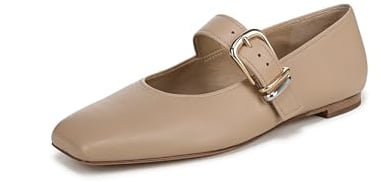 Vince Women's Daniela Mary Jane Flat, Warm Almond, 4.5 UK