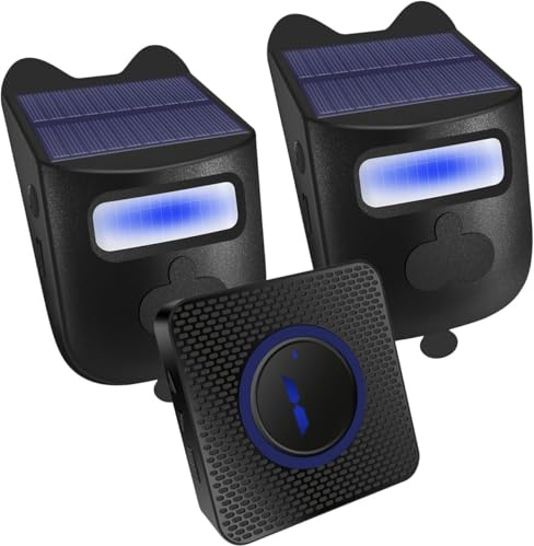 QUMOX Alarma de Entrada con Energía Solar | Los sensores de movimiento por infrarrojos detectan el paso y envían de inmediato una señal al receptor interior.