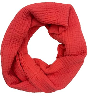 Ziona Damen Musselin Loop Schal Uni Baumwolle Frühling Herbst Made in Italy