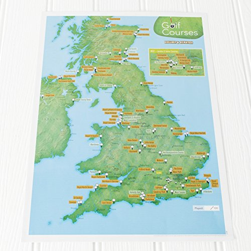 UK Golf Courses Collect & Scratch Print