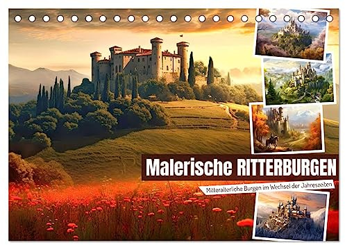 Malerische Ritterburgen (Tischkalender 2026 DIN A5 quer), CALVENDO Monatskalender: Mitteralterliche Burgen im Wechsel der Jahreszeiten (CALVENDO Orte)