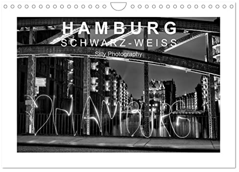 Hamburg in schwarz-weiß (Wandkalender 2023 DIN A4 quer): Hamburger Perlen (Monatskalender, 14 Seiten ) (CALVENDO Orte)