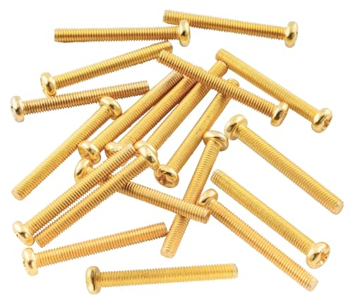 Musiclily Basic 3x25mm Metall Metrisches Gewinde Humbucker Tonabnehmer Befestigung Schrauben Humbucker Rahmenschrauben für Epiphone SG Import Pickups,Gold (20er Set)